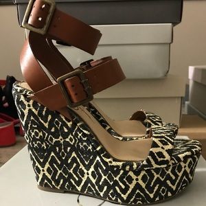 Jessica Simpson Tribal Raffia Wedges